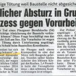 Kronen Zeitung 28.04.2017 „Tödlicher Absturz in Grube: Prozess gegen Vorarbeiter“